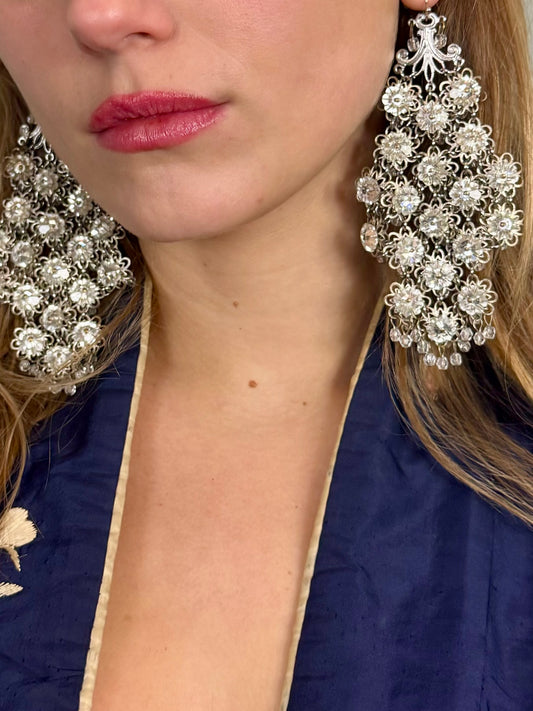 Silver Metal Earrings