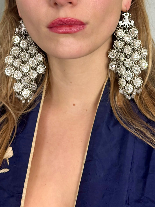 Silver Metal Earrings