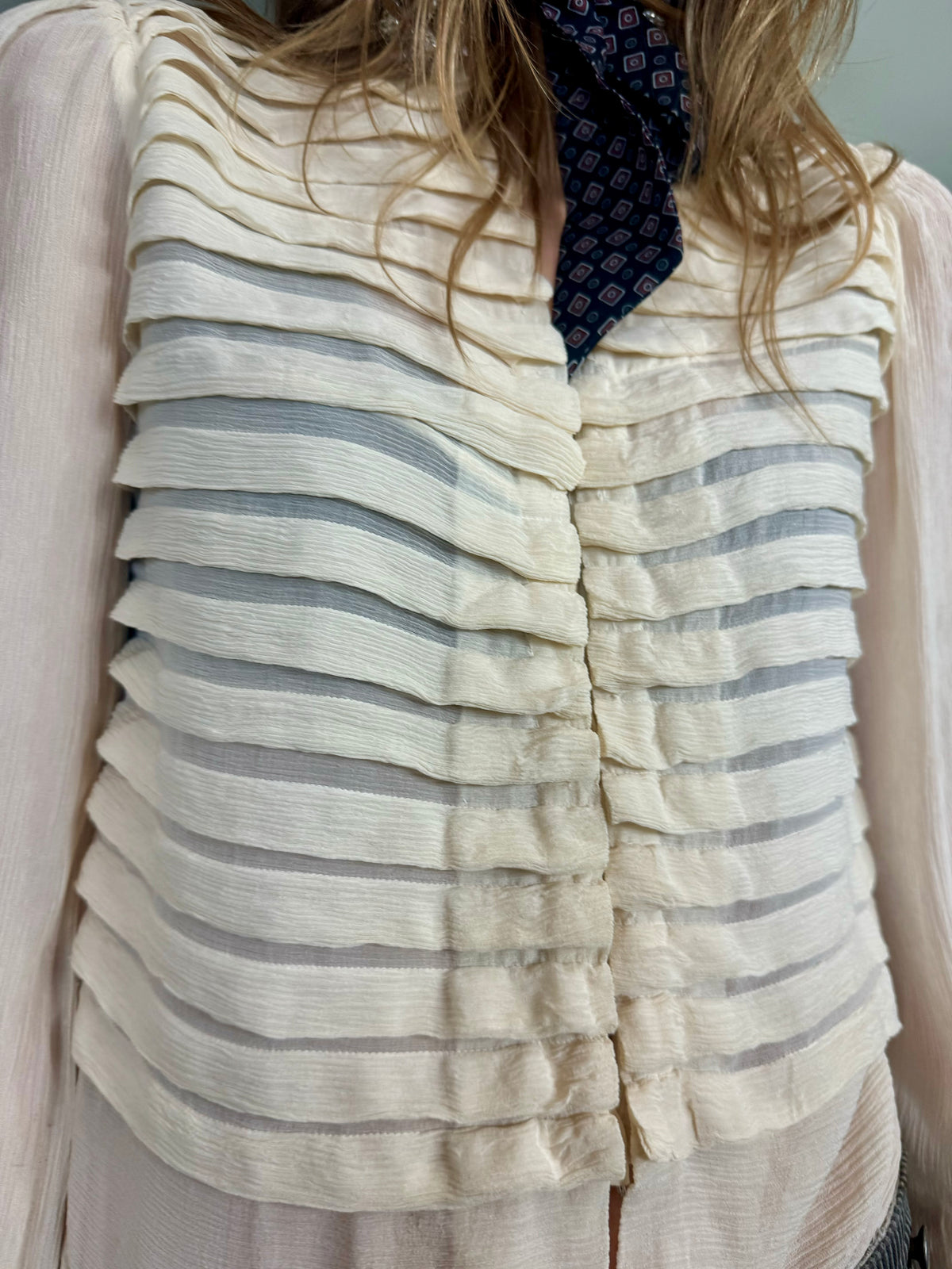 Fabulous cream chiffon 40s shirt