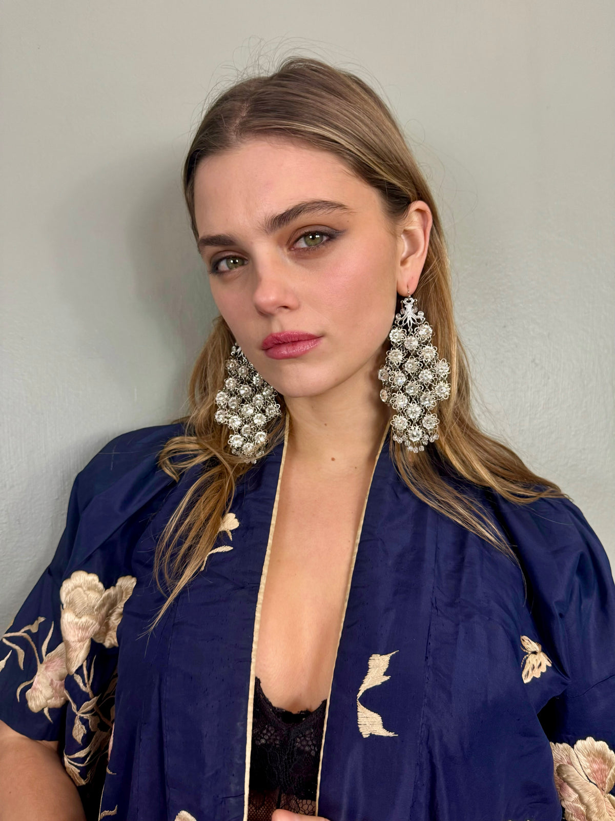 Silver Metal Earrings