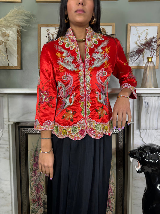Incredible 50s silk red jacket