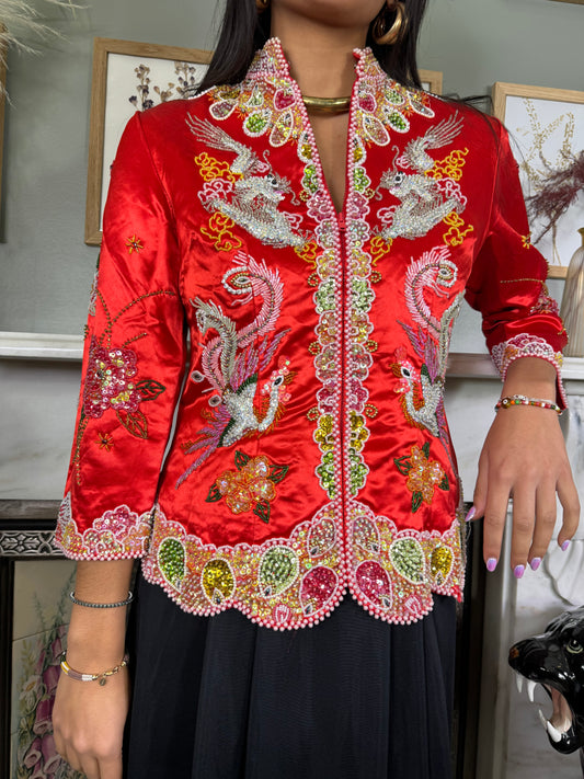 Incredible 50s silk red jacket