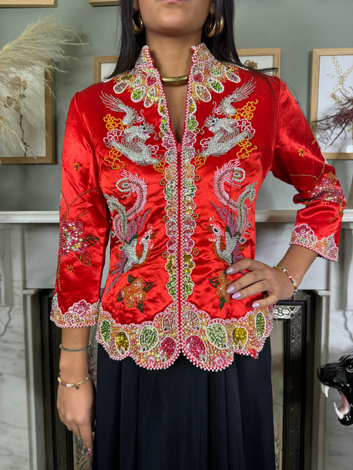Incredible 50s silk red jacket