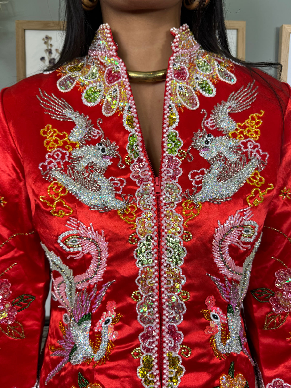 Incredible 50s silk red jacket