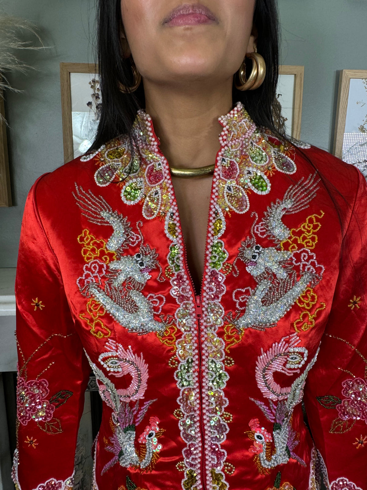 Incredible 50s silk red jacket