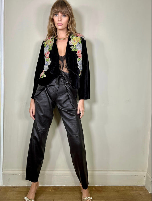 30s black velvet jacket