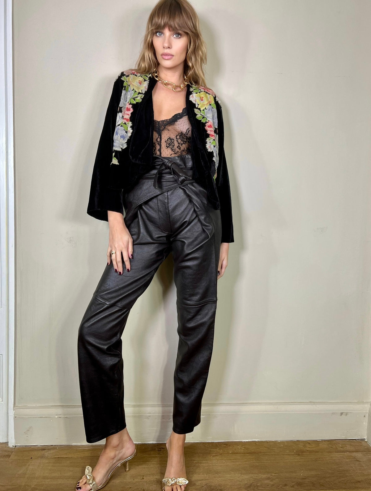 30s black velvet jacket