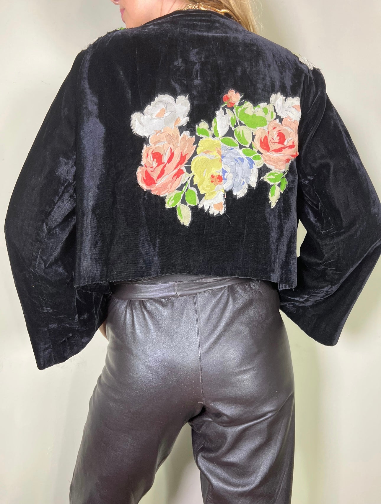 30s black velvet jacket