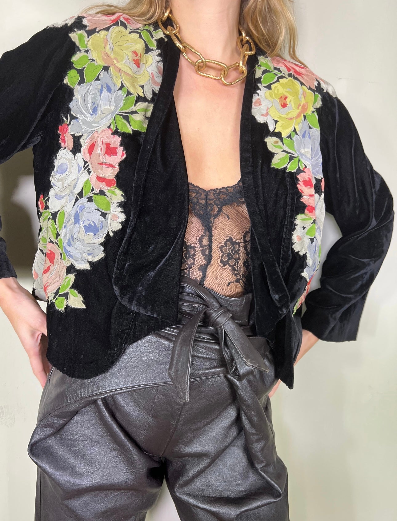 30s black velvet jacket