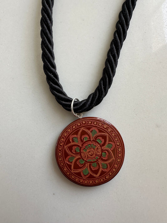 Floral  Lacquer Pendant