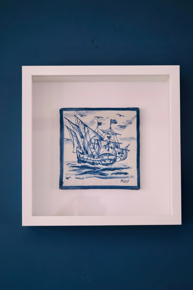 Handcrafted Portuguese Nautical Ship Tile