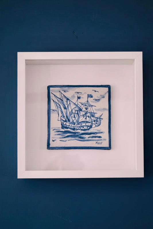 Handcrafted Portuguese Nautical Ship Tile