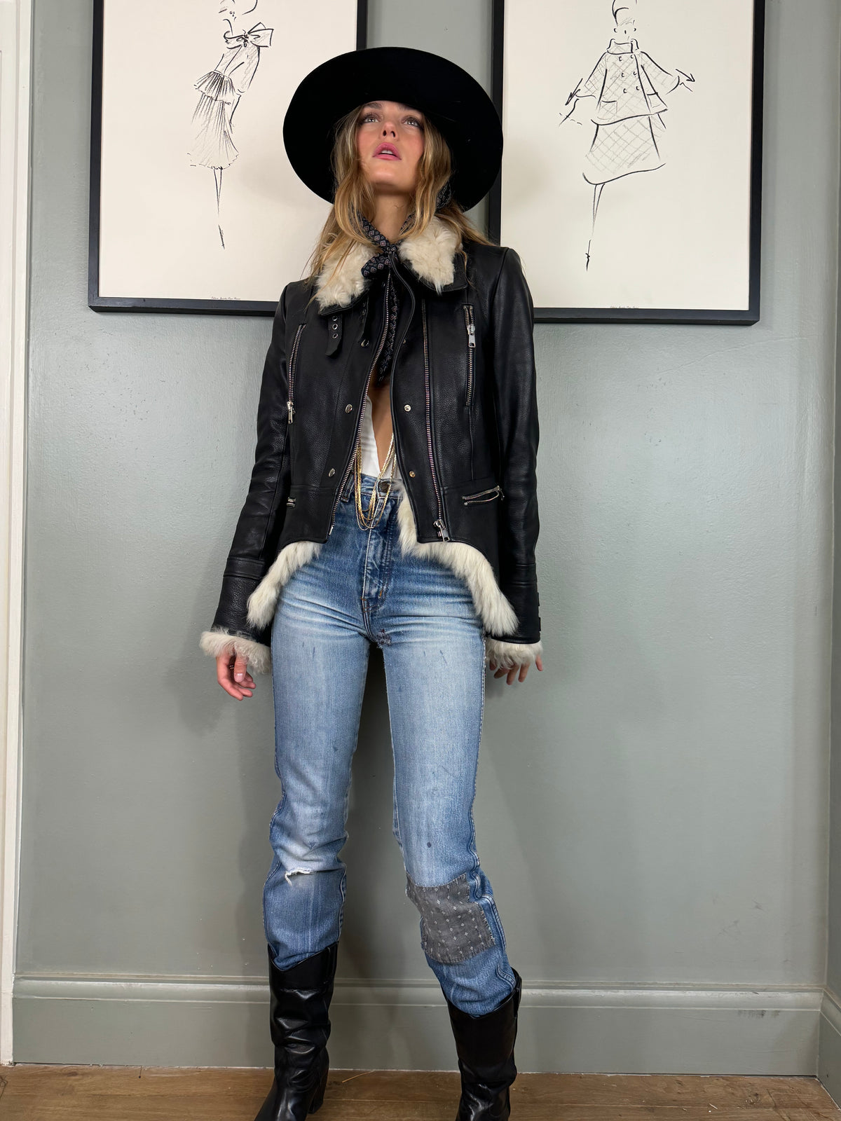Alexander McQueen Y2K Black Leather Biker Jacket