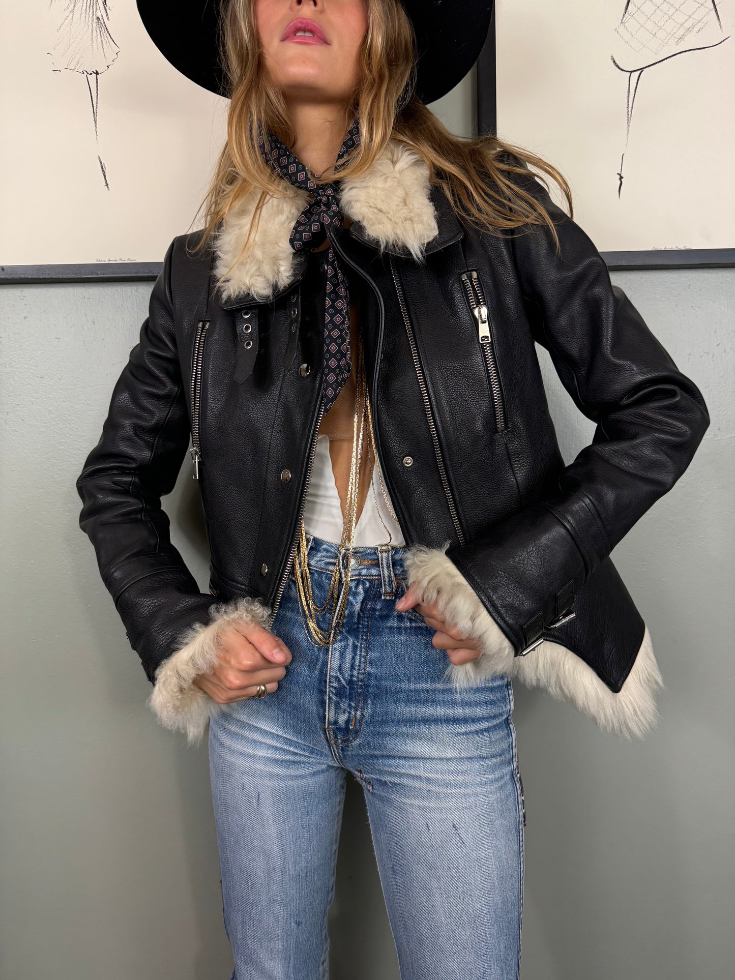 Alexander McQueen Y2K Black Leather Biker Jacket