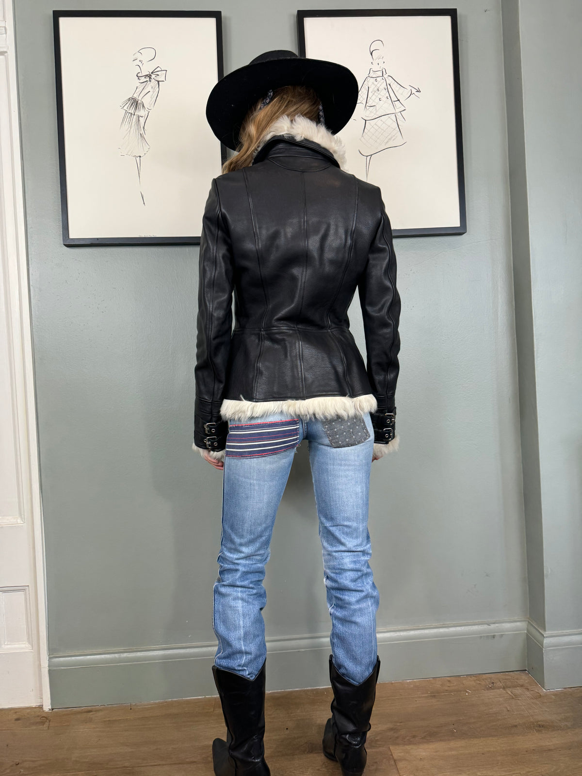 Alexander McQueen Y2K Black Leather Biker Jacket