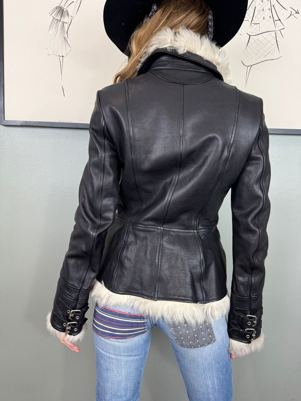 Alexander McQueen Y2K Black Leather Biker Jacket