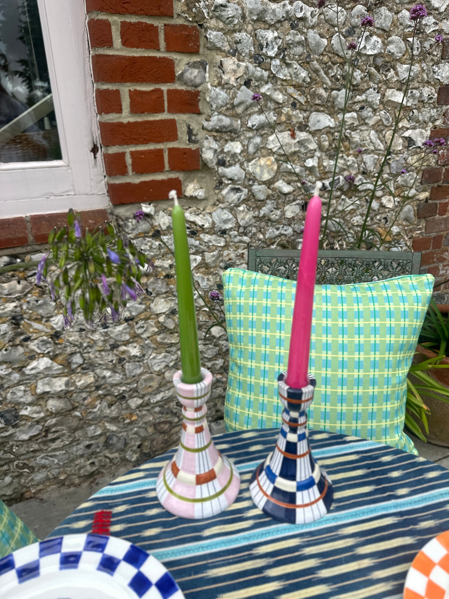 Kente Candlestick, Indigo