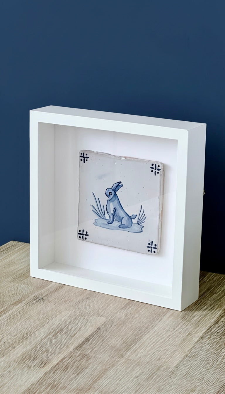 Handcrafted Portuguese Hare Tile – Framed