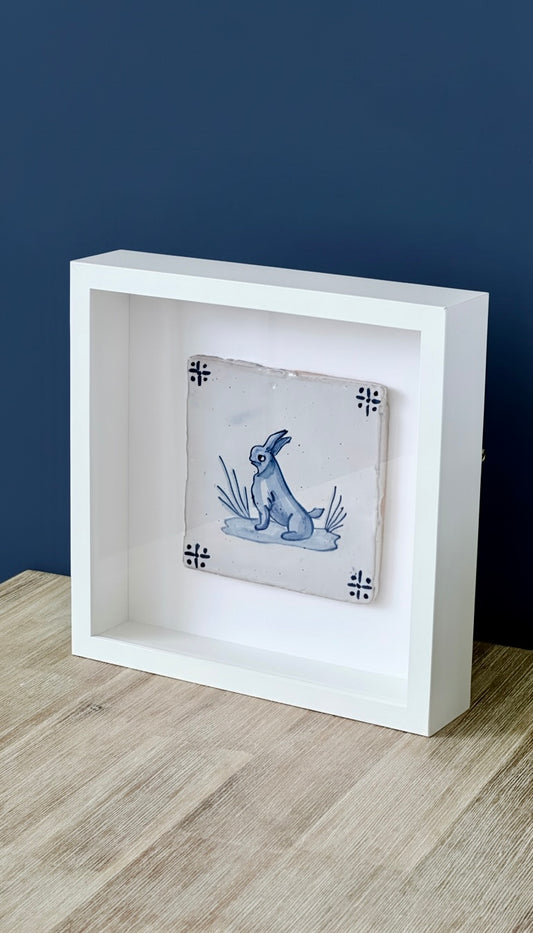 Handcrafted Portuguese Hare Tile – Framed