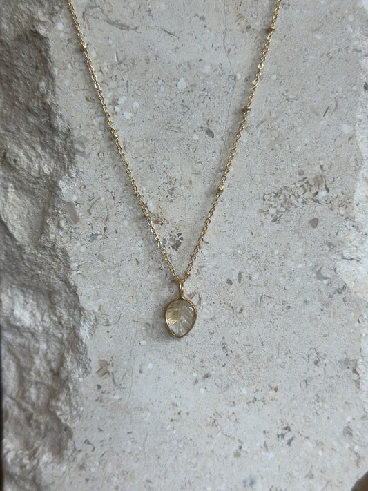 Citrine Leaf Necklace