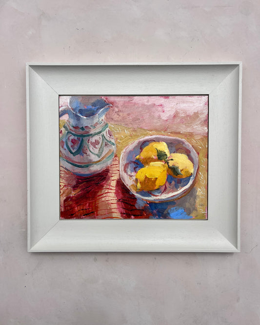 Lemons in Bowl with Moroccan Jug (Landscape)