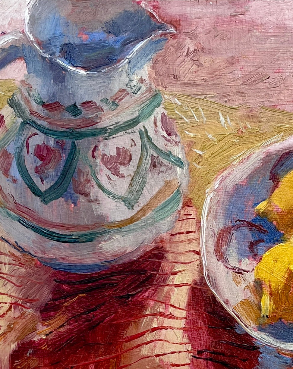 Lemons in Bowl with Moroccan Jug (Landscape)