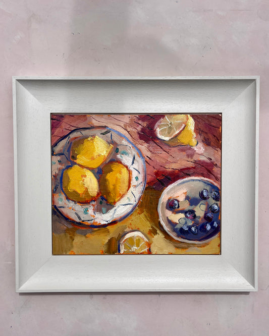 Lemons on Bowl & Blueberries