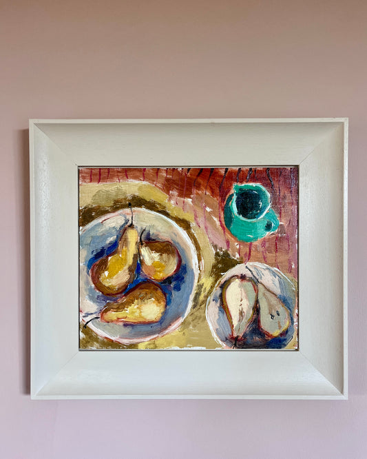 Pears, Two Bowls & Teal Jug