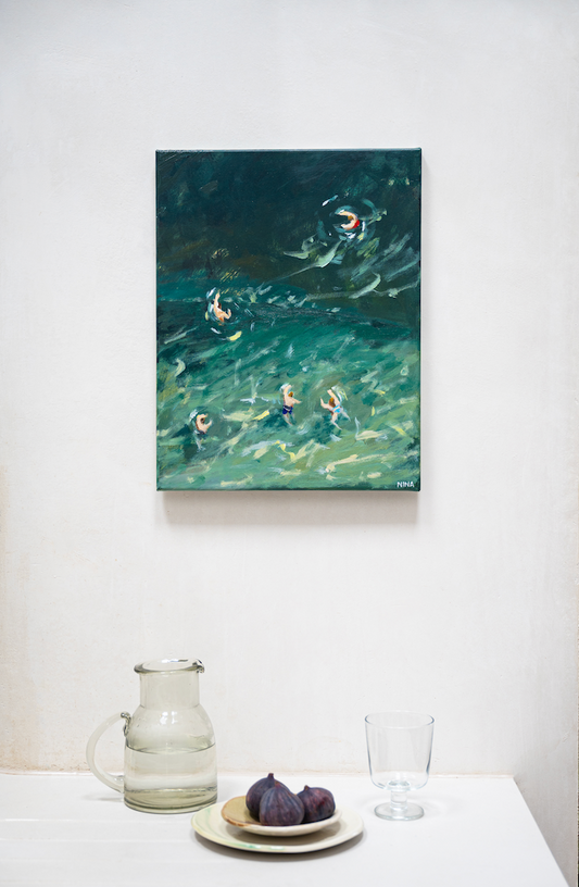 Swimmers in the green
