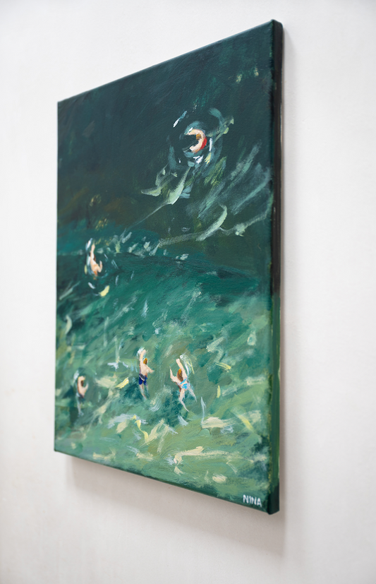 Swimmers in the green