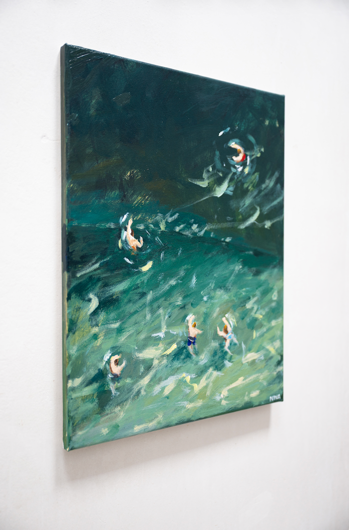 Swimmers in the green
