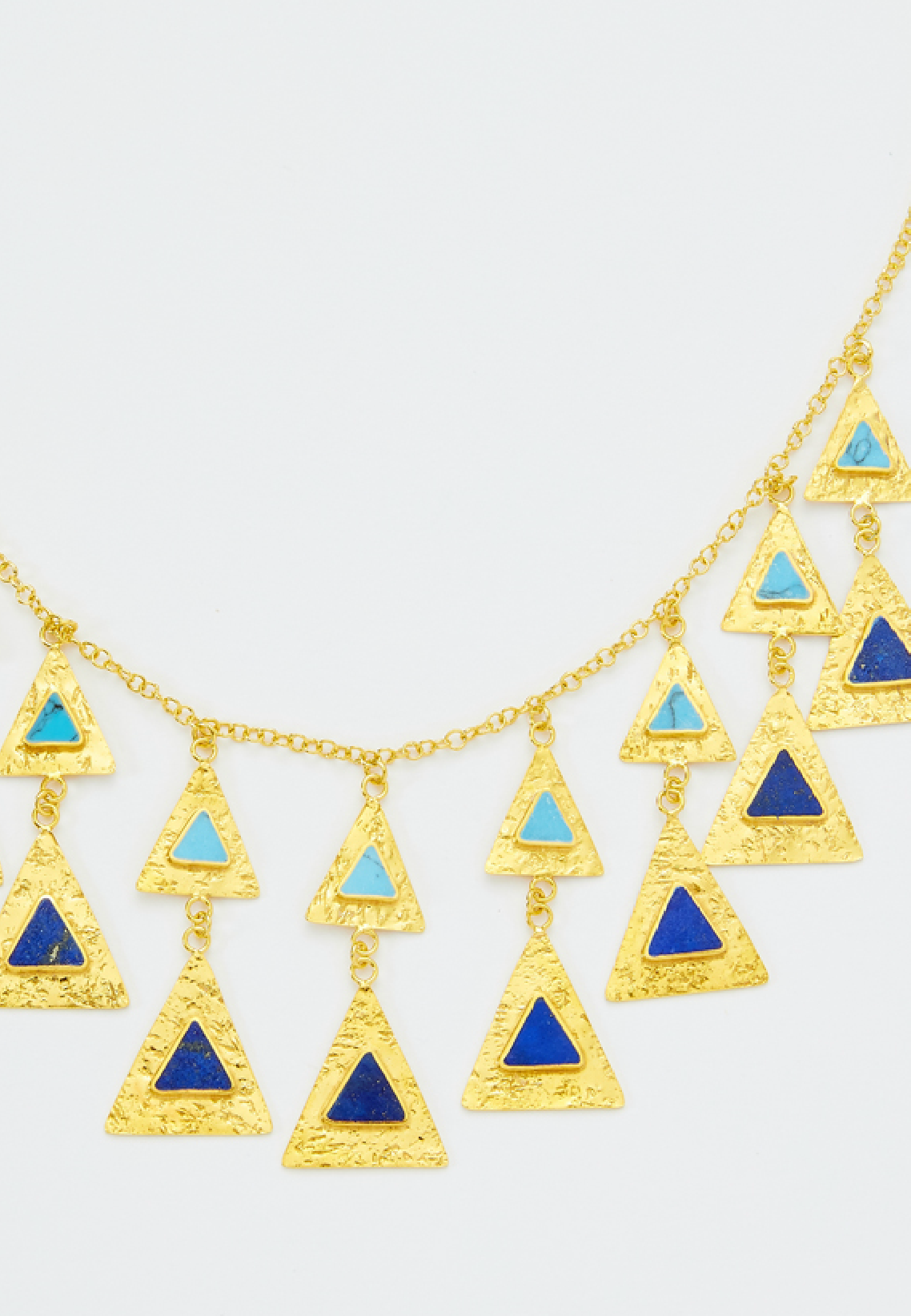 Lapis and Turquoise Triangle Necklace