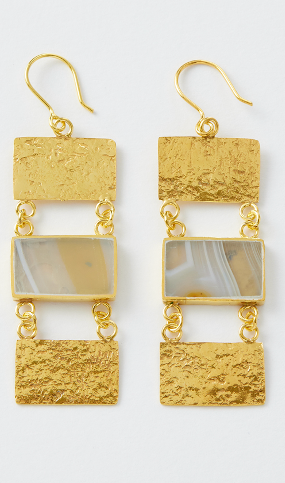 Agate and Gold Earrings