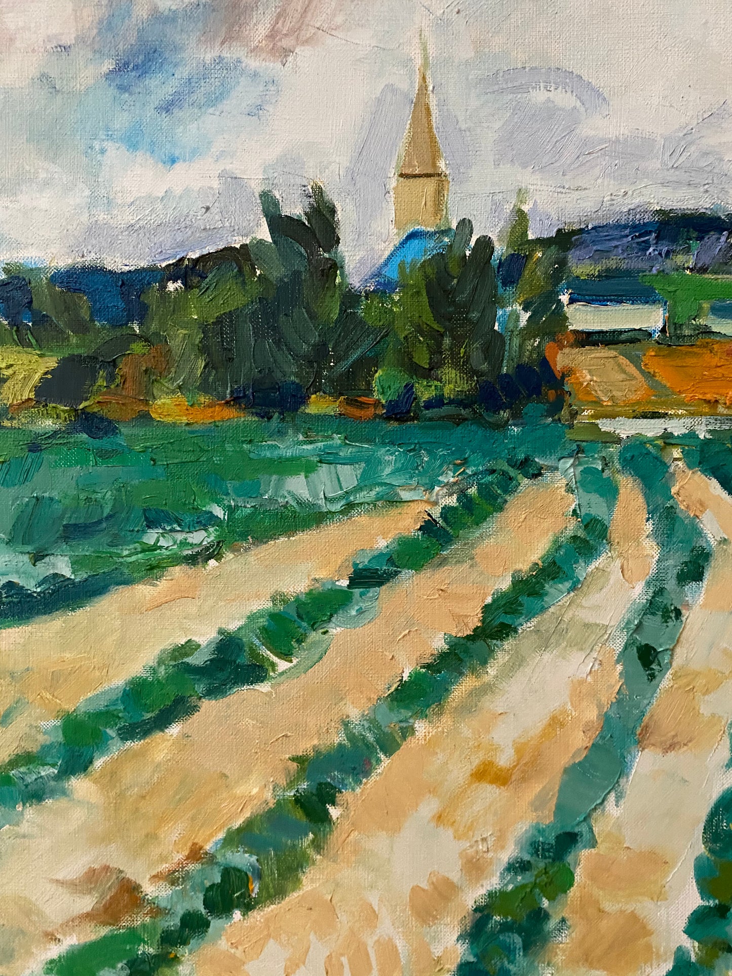 'Cornfields Landscape' - Oil painting on canvas