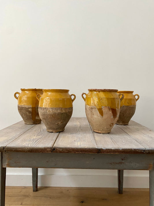 French 19th Century Earthenware Confit Pots x 4