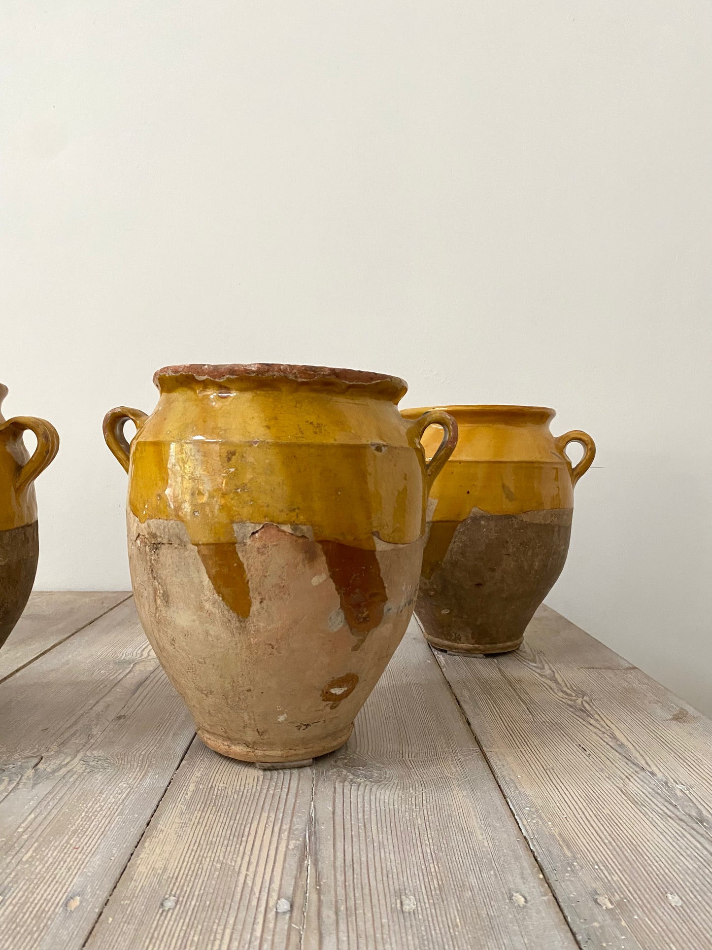 French 19th Century Earthenware Confit Pots x 4