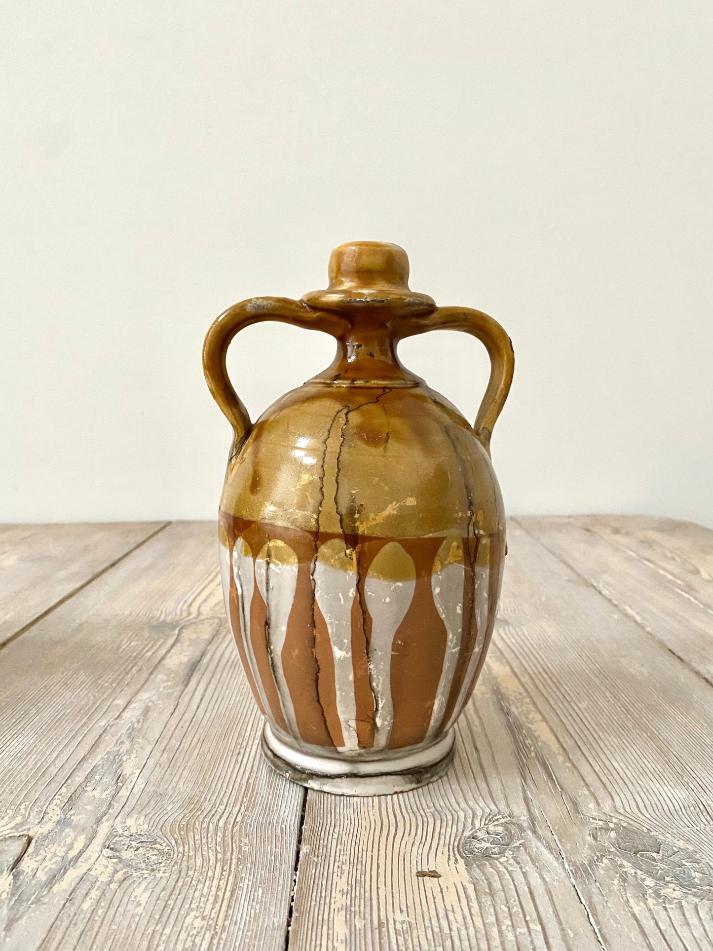 Early 20th Century 2 x Italian Ceramic Olive Oil Pots