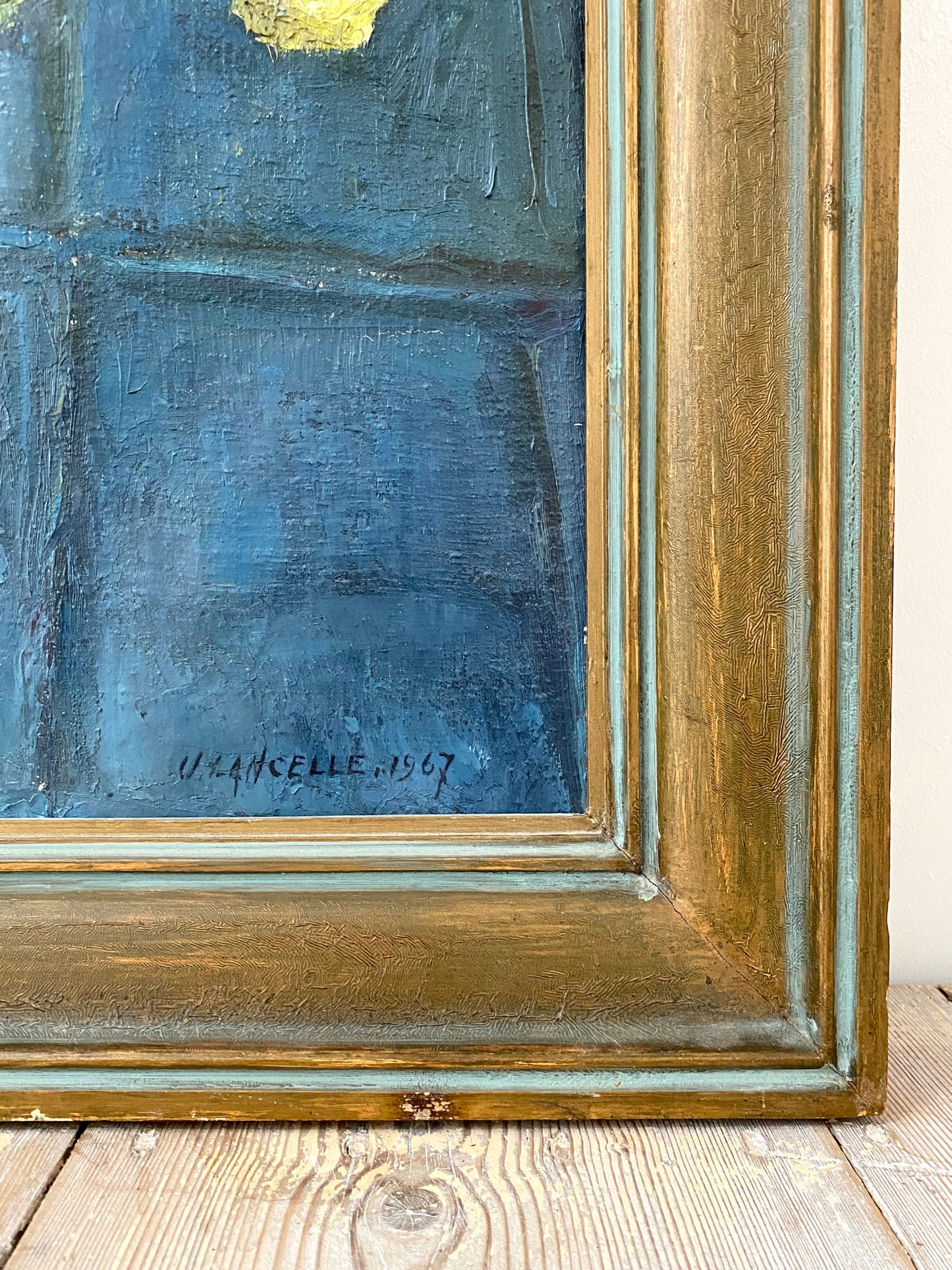 Mid century Framed Floral Oil Painting