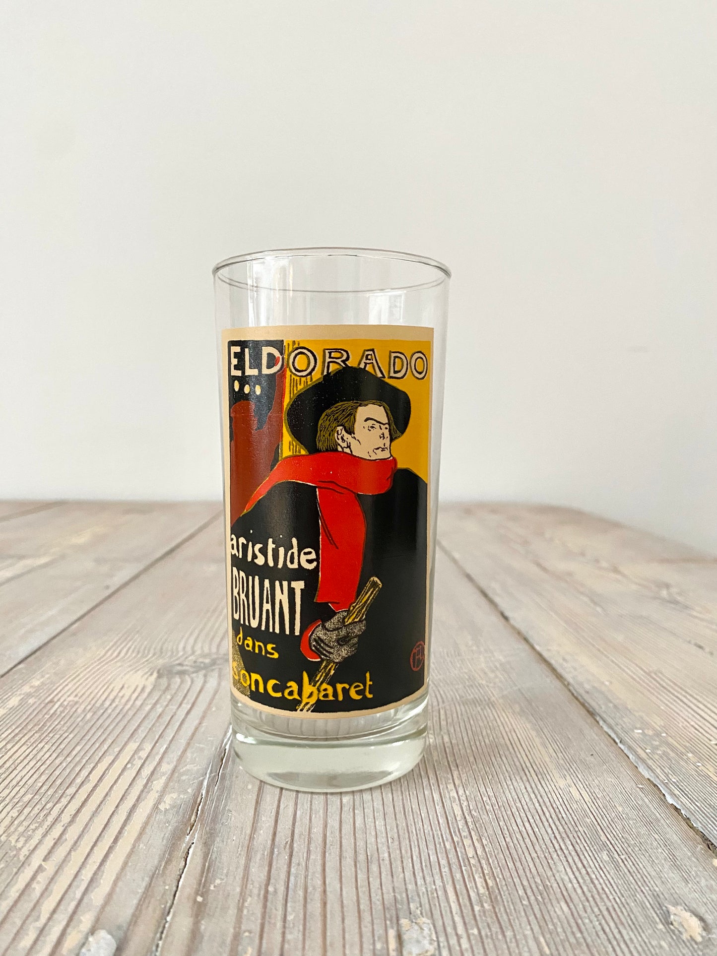 Set of five vintage French Cafe glasses