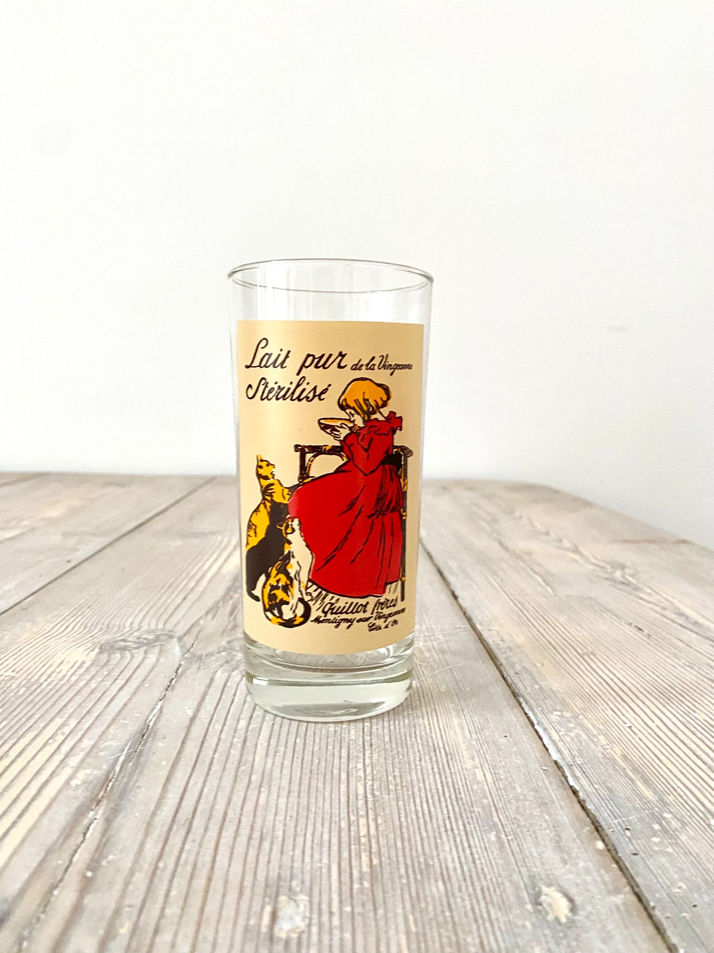 Set of five vintage French Cafe glasses