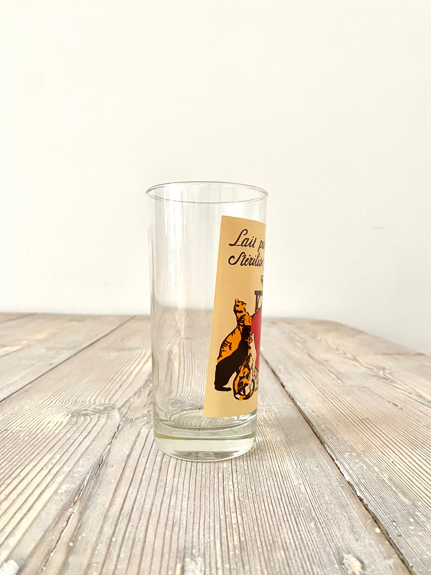 Set of five vintage French Cafe glasses