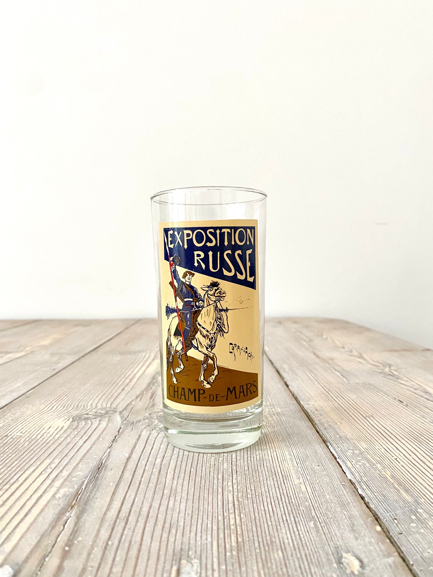 Set of five vintage French Cafe glasses