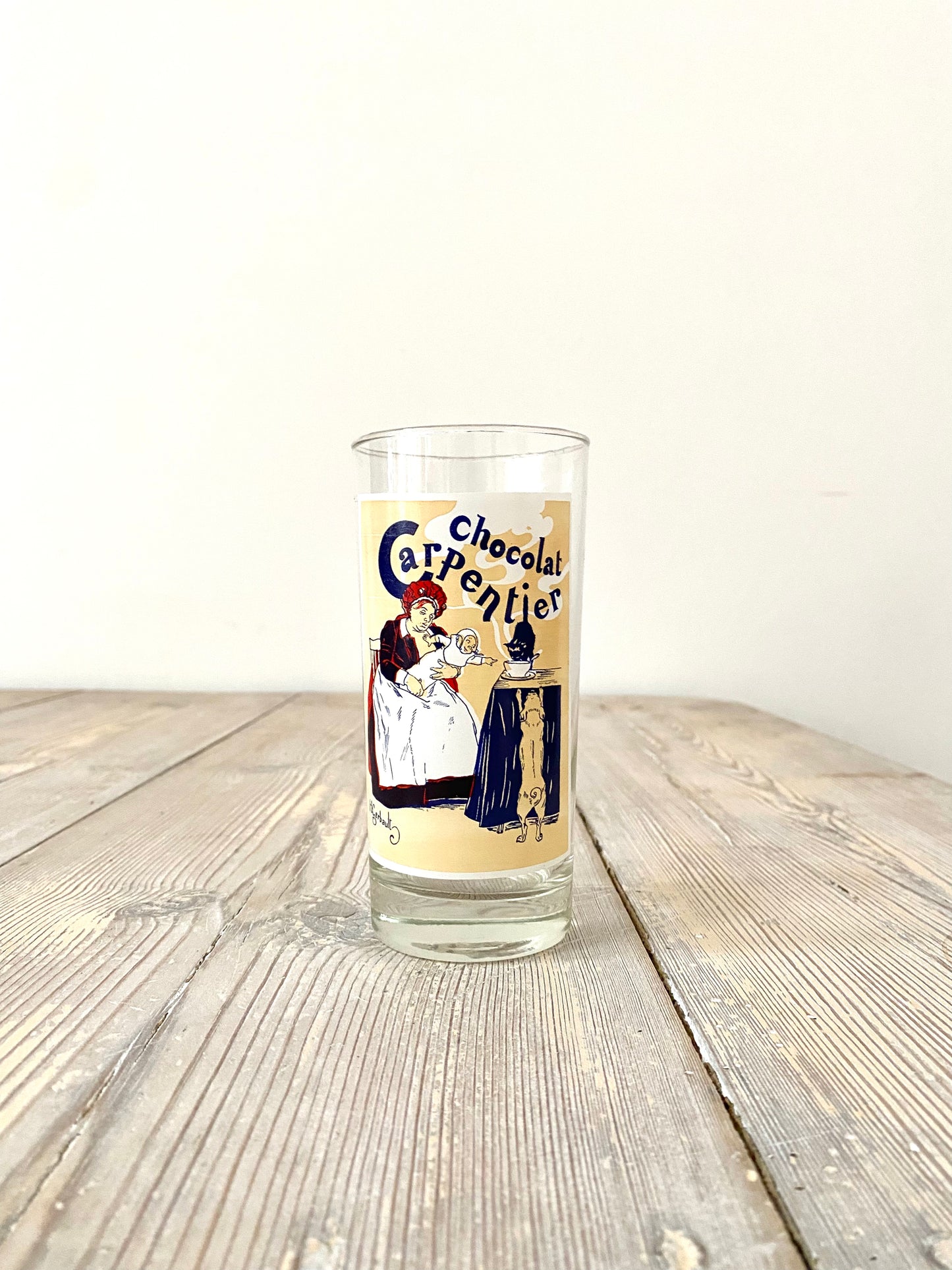 Set of five vintage French Cafe glasses
