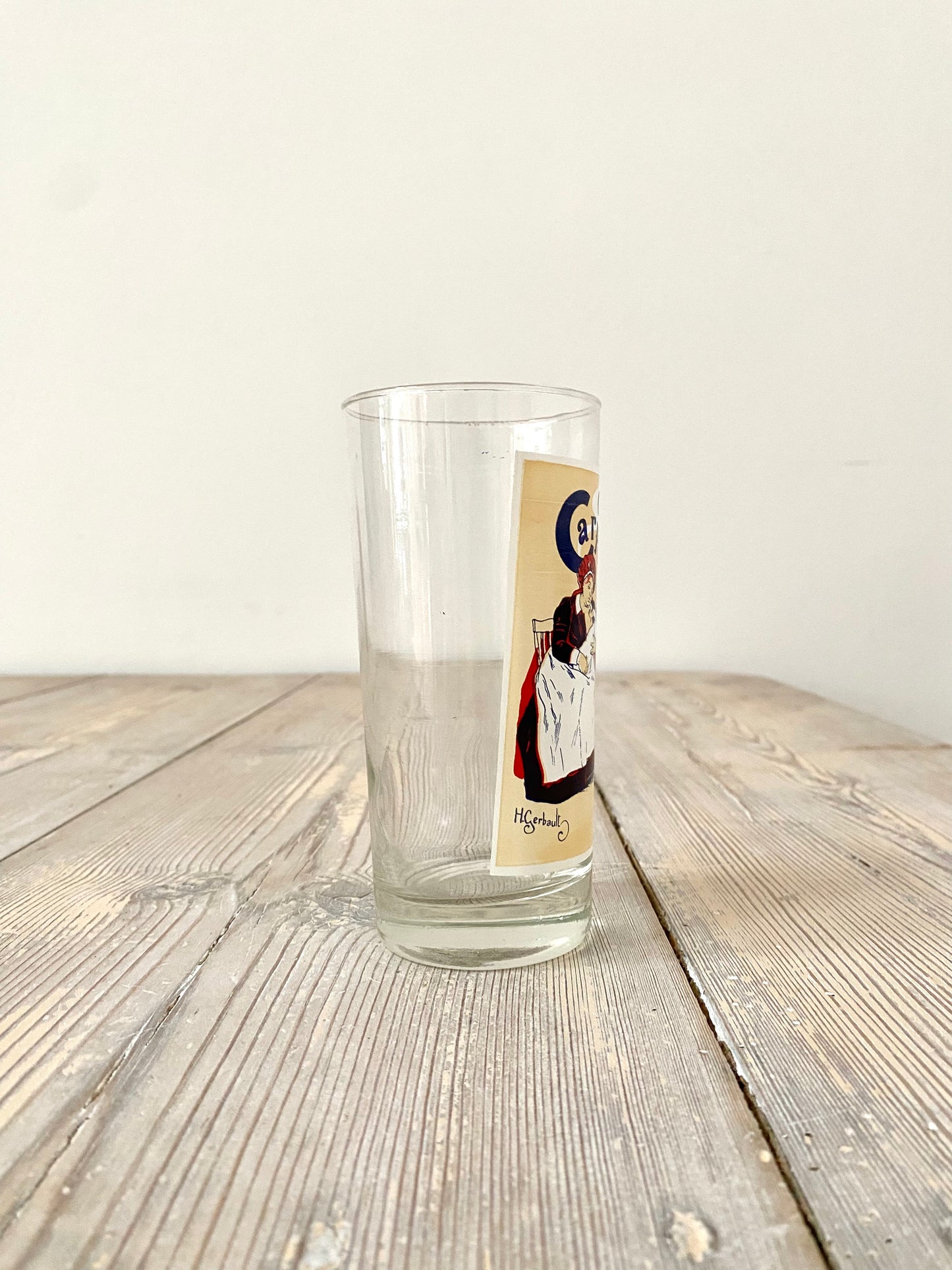 Set of five vintage French Cafe glasses