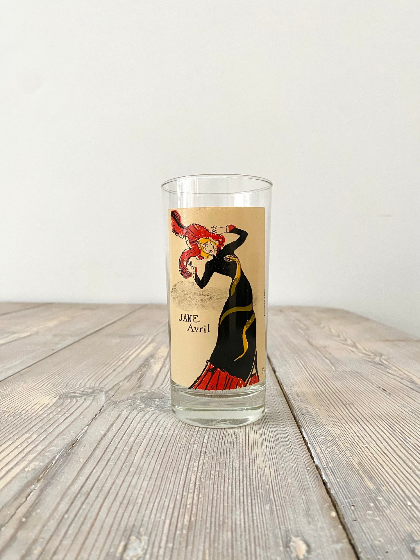 Set of five vintage French Cafe glasses