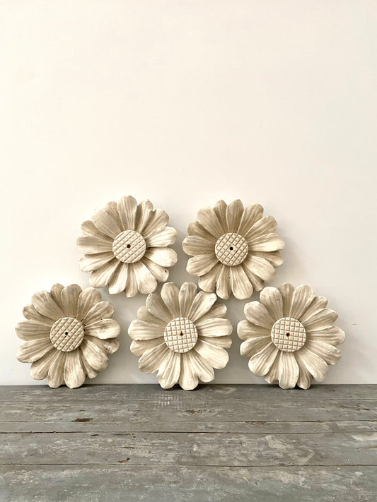 Five Early 20th Century French Plaster of Paris Flowers