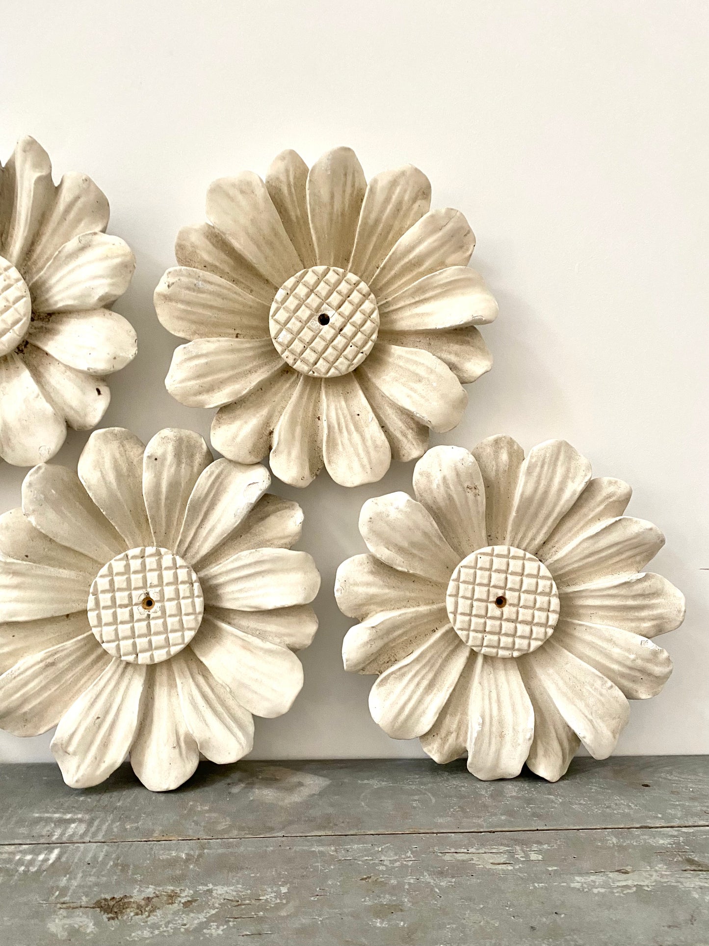 Five Early 20th Century French Plaster of Paris Flowers