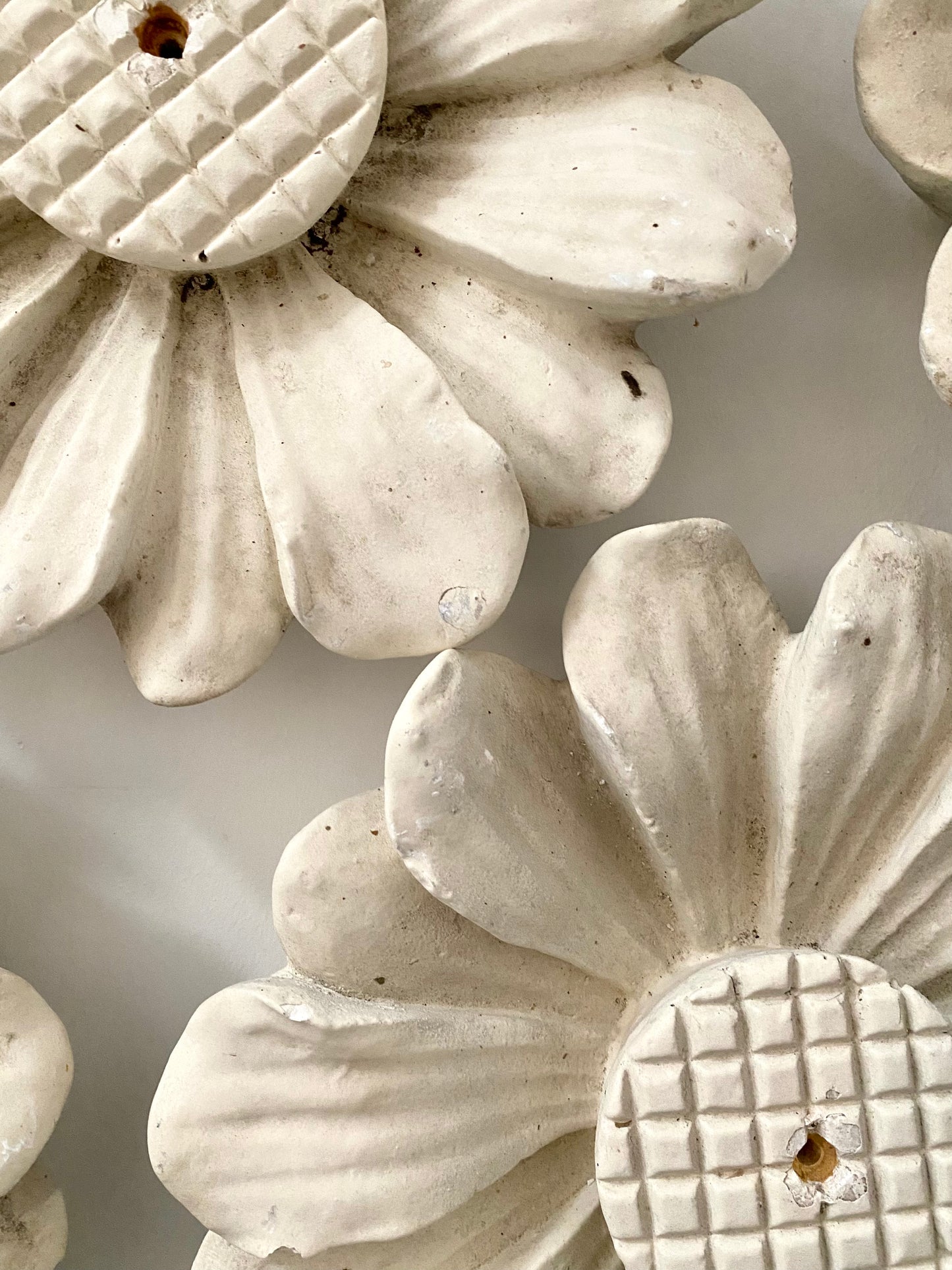 Five Early 20th Century French Plaster of Paris Flowers