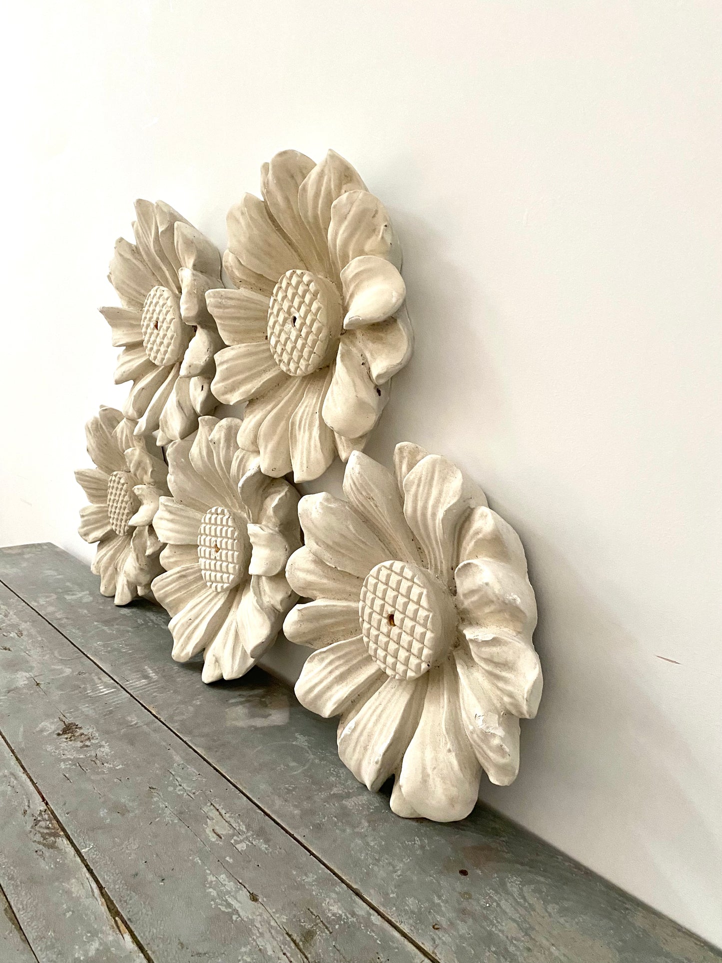Five Early 20th Century French Plaster of Paris Flowers