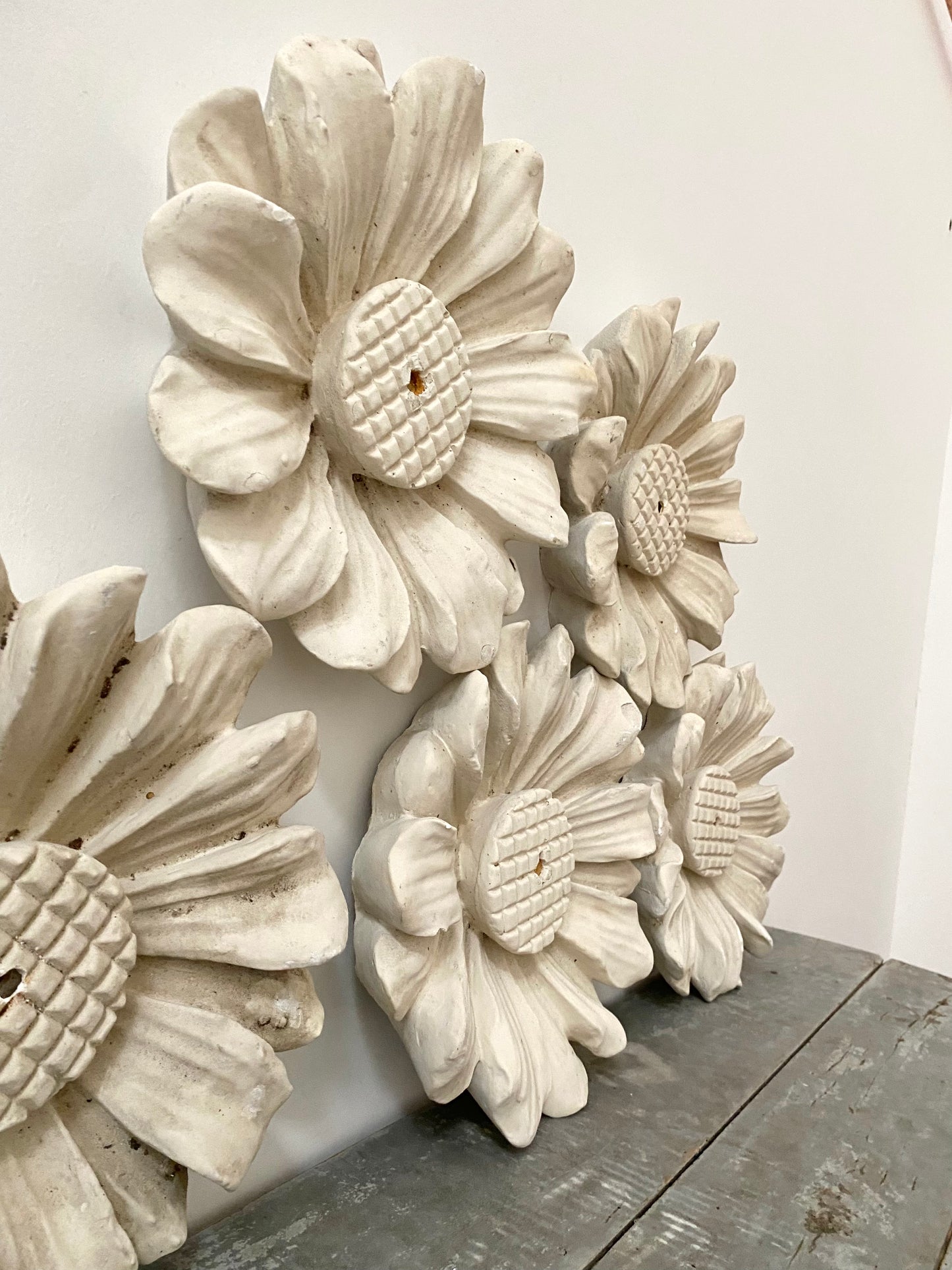 Five Early 20th Century French Plaster of Paris Flowers